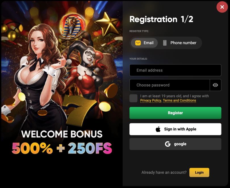 slots city registration